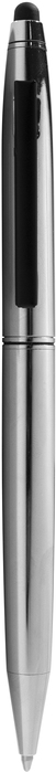 BOLIGRAFO METALICO PLATEADO CON CLIP NEGRO MATE D182
